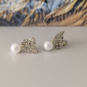 Elegant Gold and Silver Pearl Earrings